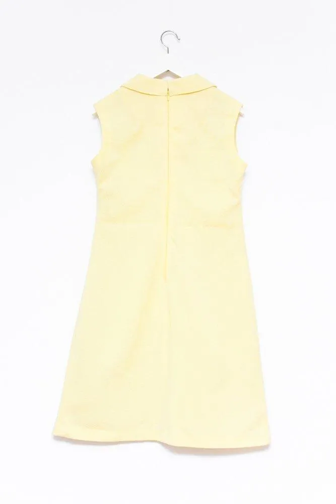 0583_YELLOW 60s A-LINE VINTAGE DRESS