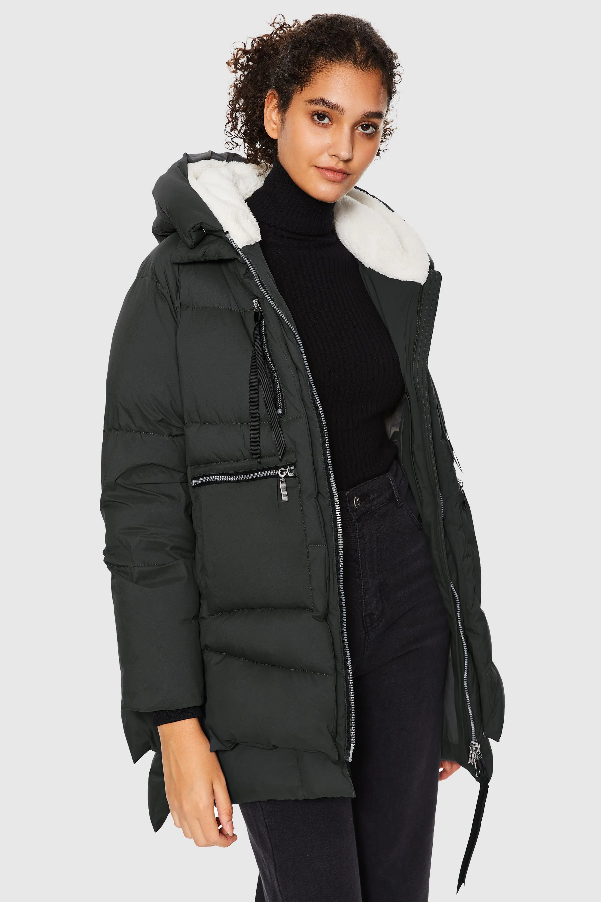 092 Pure-soft Thickened Hooded Puffer Jacket