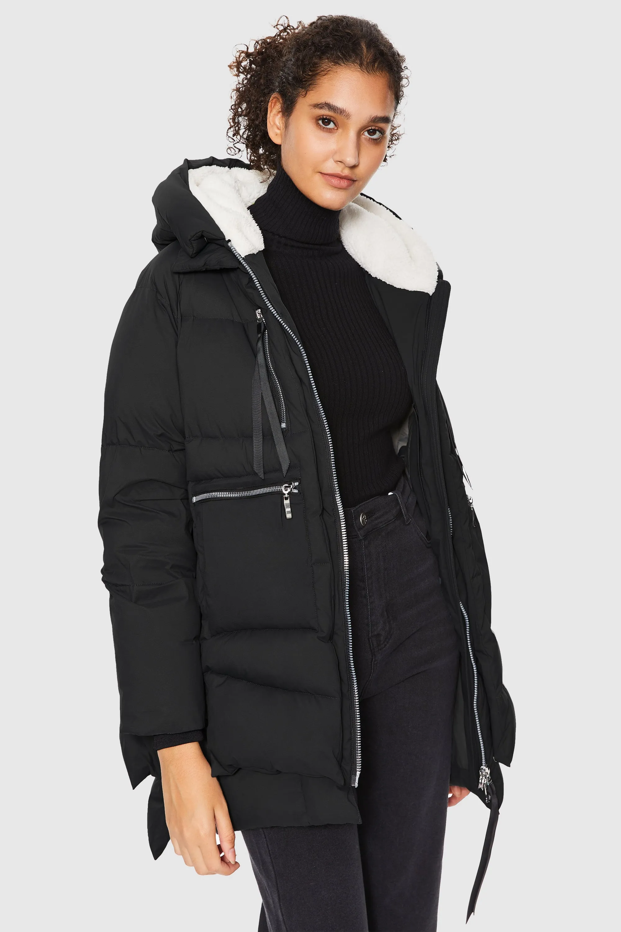 092 Pure-soft Thickened Hooded Puffer Jacket