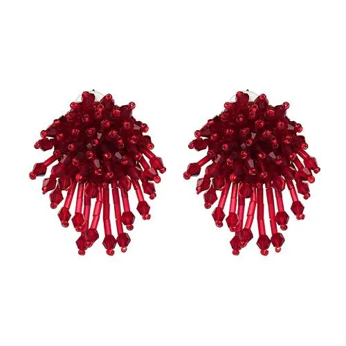 10 Colors Crystal Beads Tassel Dangle Drop Earrings for Fashion Women