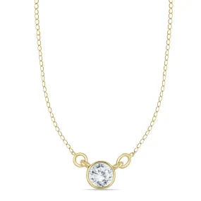 1/2 Carat Tw Natural Diamond Bezel Necklace In 14K Yellow Gold