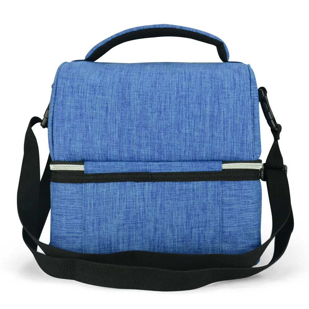 12L Dual Compartment Insulated Lunch Bag Cooler Bag - Blue