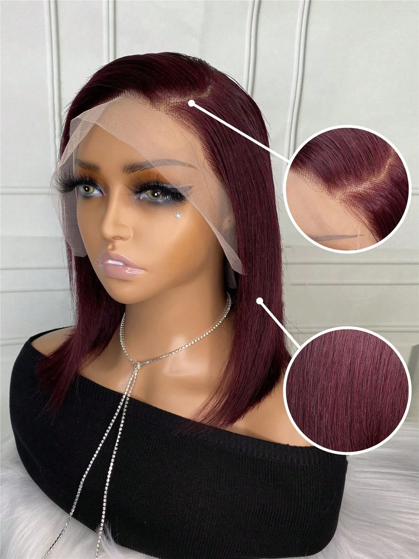 13 X 4 Lace Front Short Human Hair Bob Wig