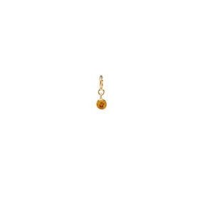 14k citrine charm pendant with spring ring