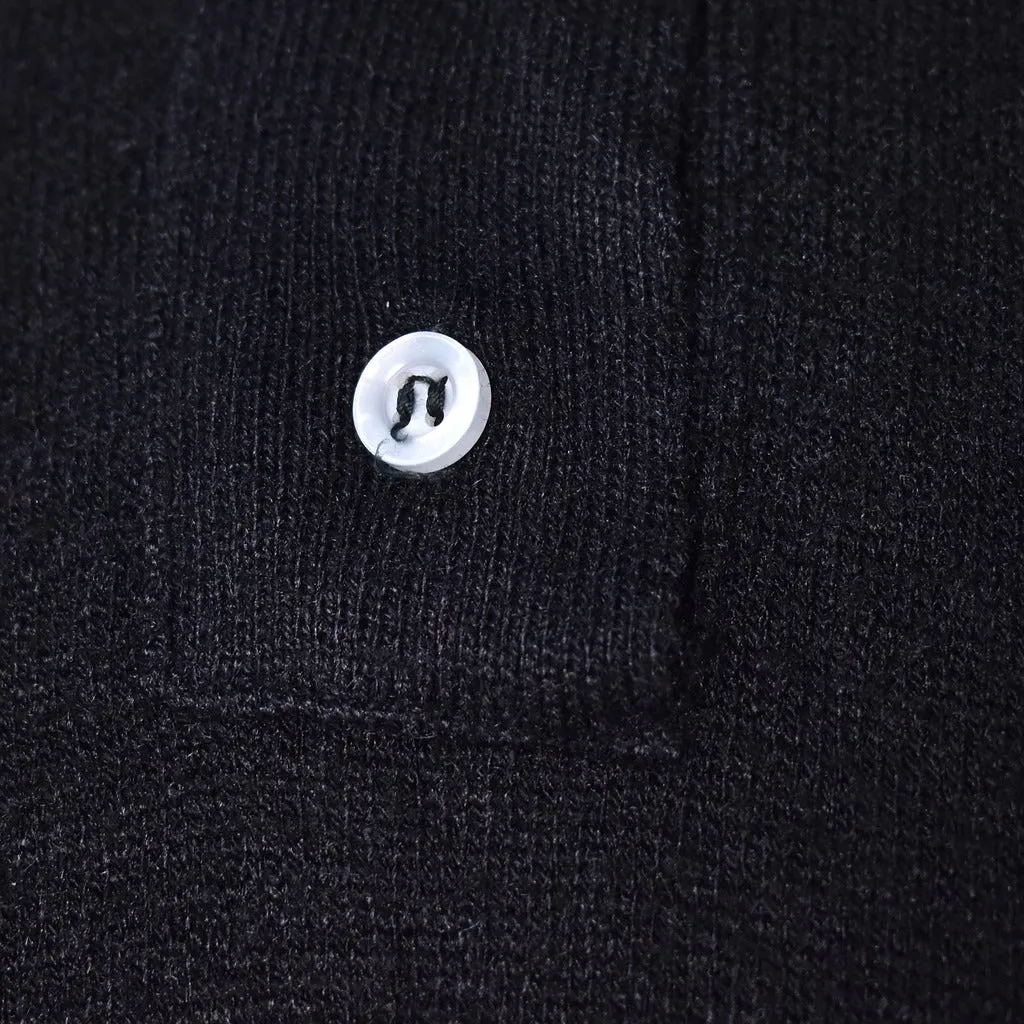 1950s Blk Button Collar Sweater