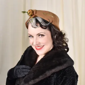 1950s Brown Feather Vintage Hat