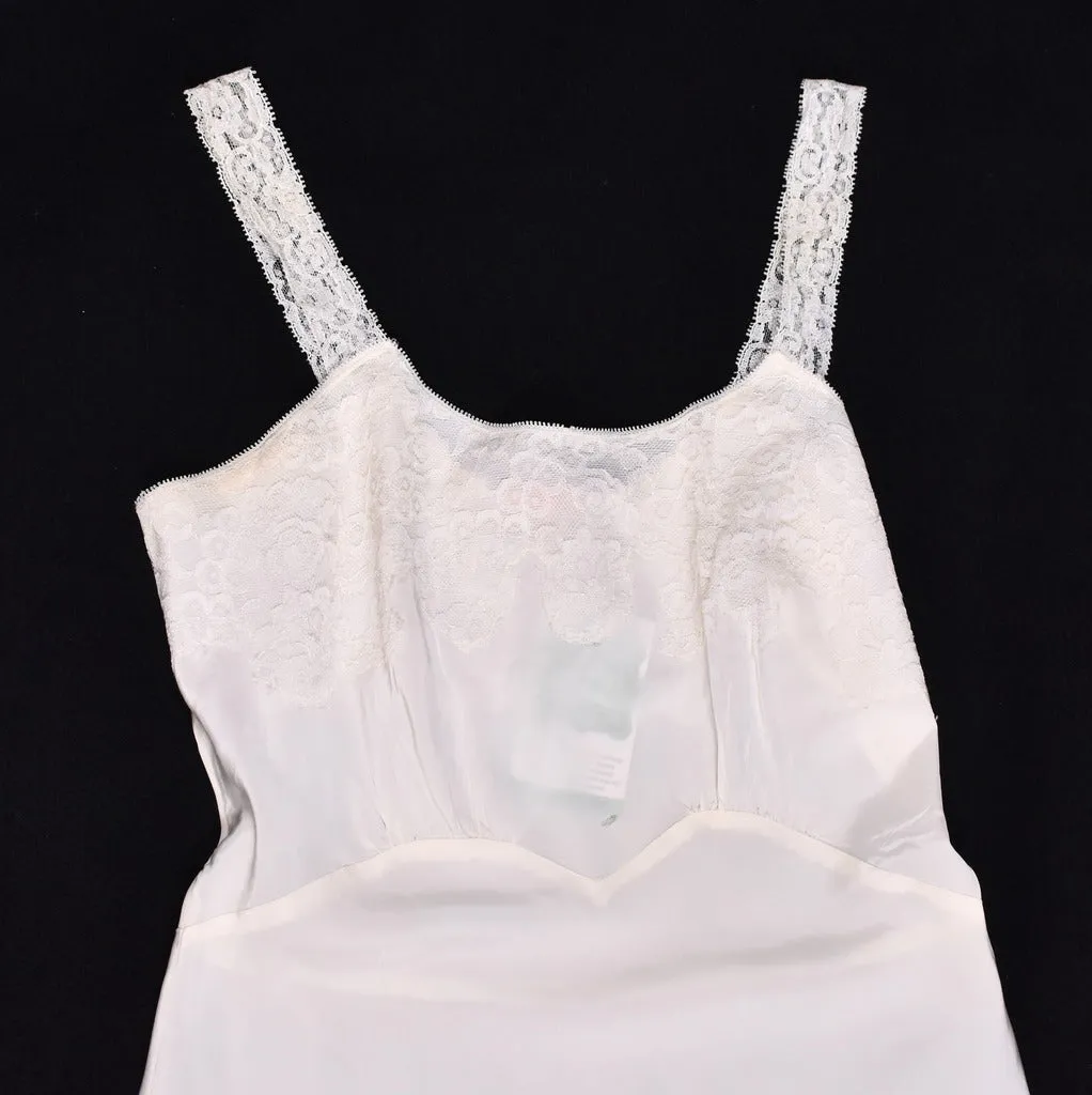 1950s Cream Lacy Strap Full Slip