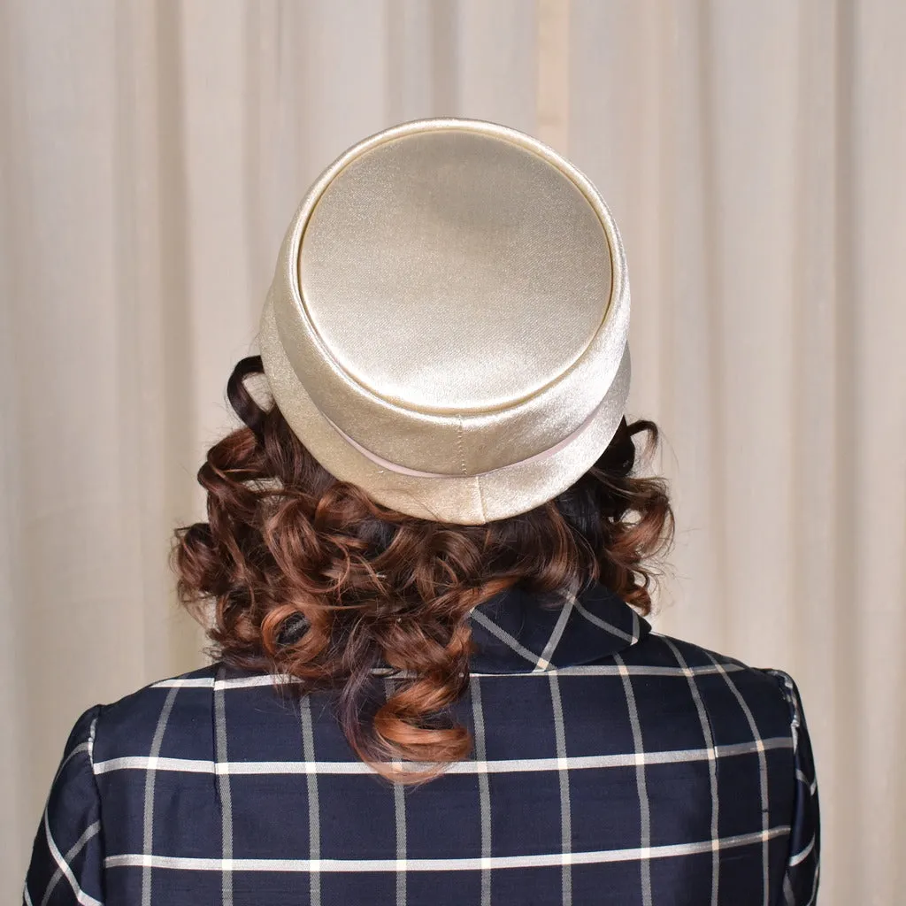 1950s Cream Rhinestones & Tassels Hat