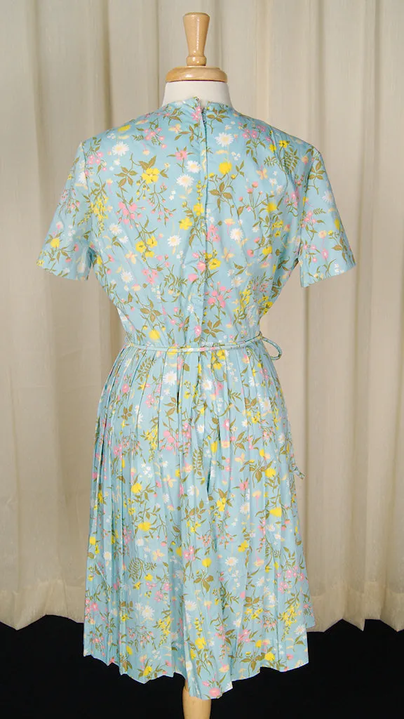 1950s Floral Pleated Dress