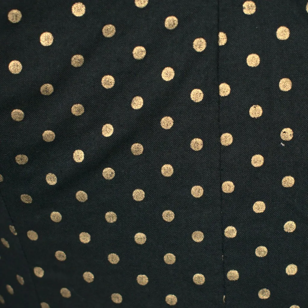 1950s Gold & Black Dot Dress