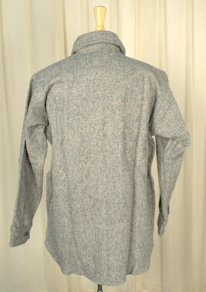 1950s Heather Gray Wool Shirt