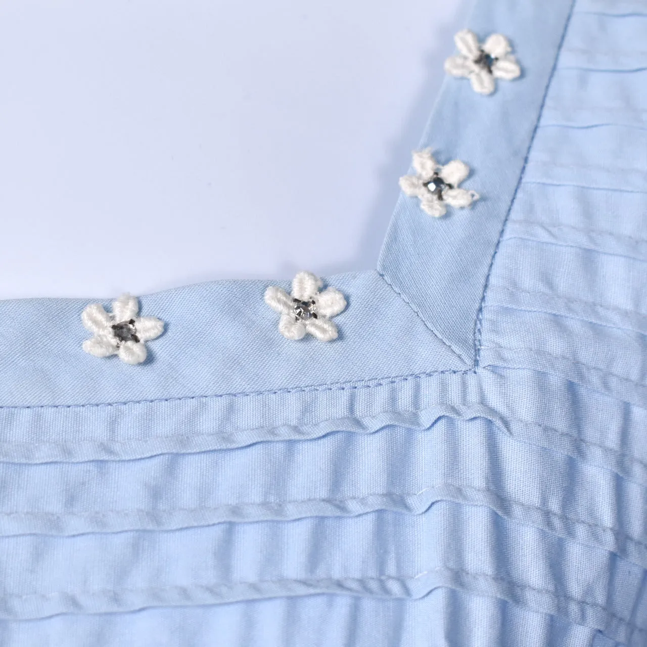 1950s Jonathan Logan Blue Rhinestone Daisy Dress