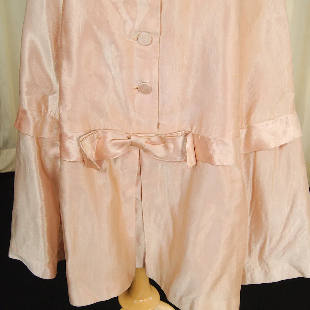 1950s Pink Sateen Bow Dress