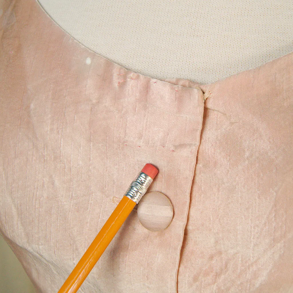 1950s Pink Sateen Bow Dress