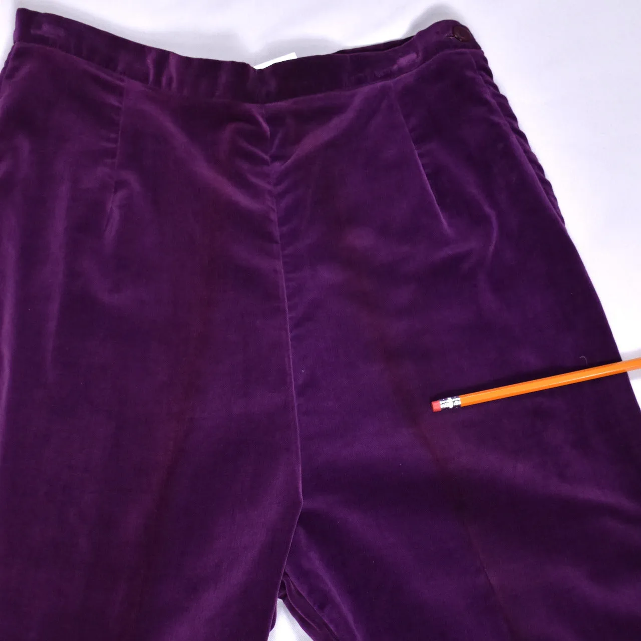 1950s Purple Velvet Ankle Pants