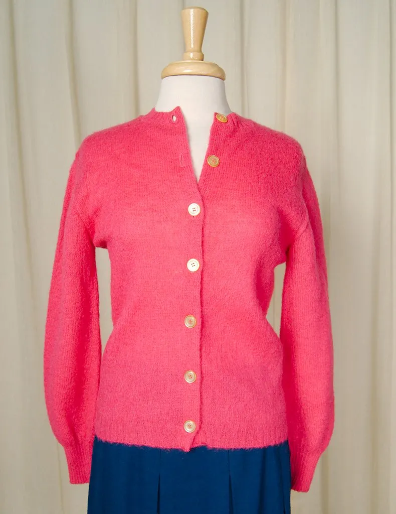 1950s Raspberry Wool Cardigan