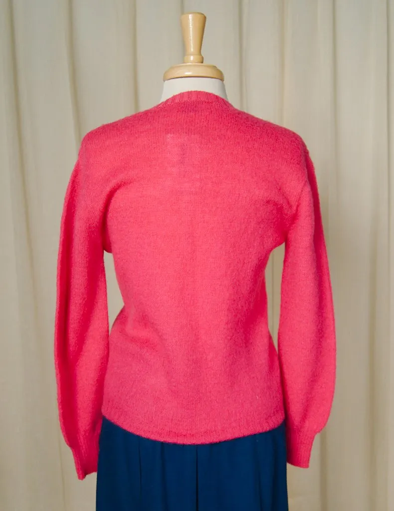 1950s Raspberry Wool Cardigan