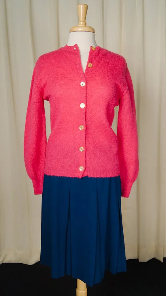 1950s Raspberry Wool Cardigan