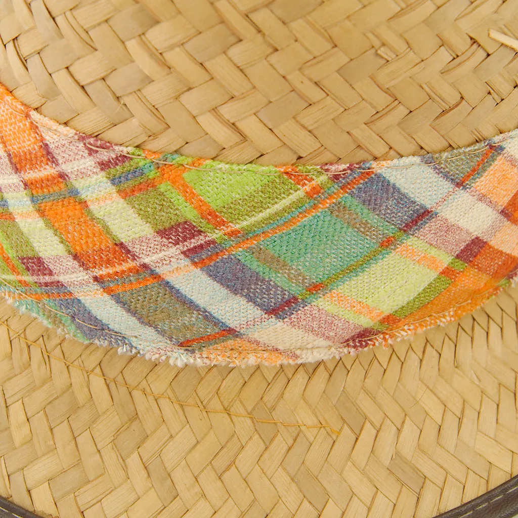 1950s Straw Madras Plaid Hat