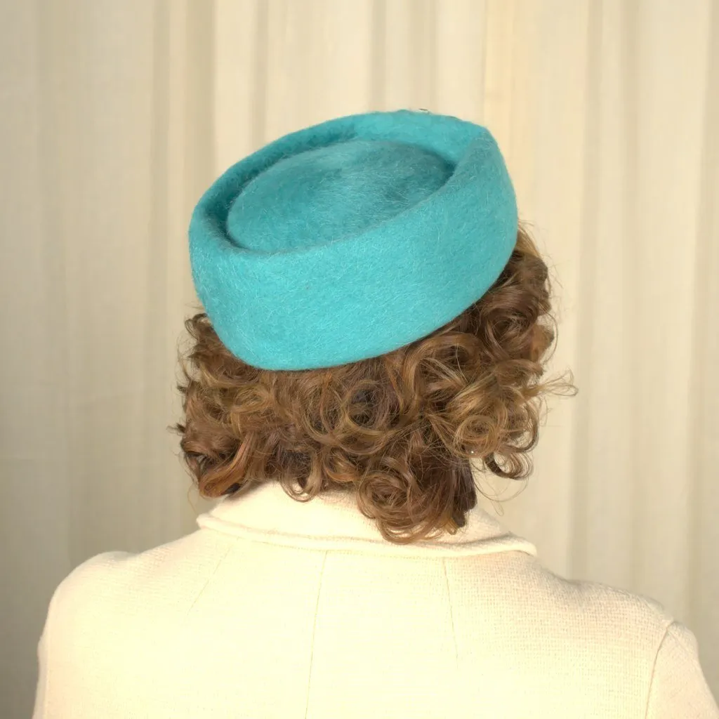 1950s Turquoise & Pearl Hat