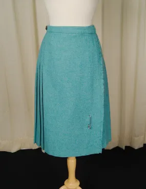 1950s Turquoise Kilt Skirt