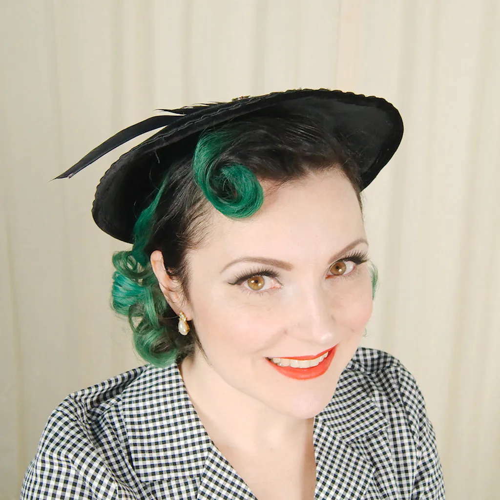 1950s Velvet Platter Hat