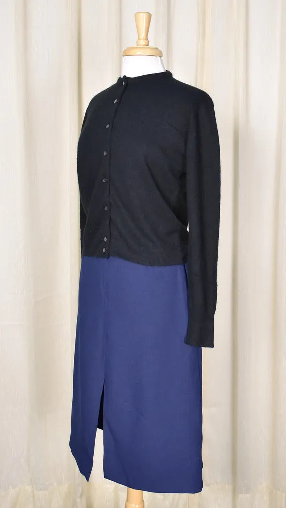 1950s Vintage Basic Black Cardigan