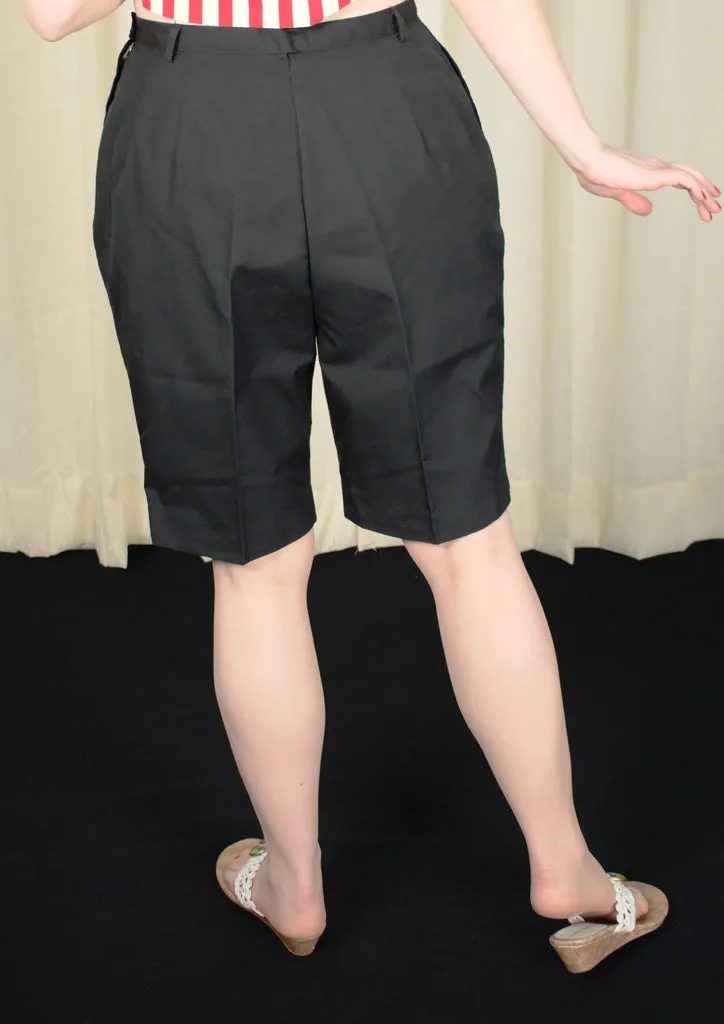 1950s Vintage Black Bermuda Shorts