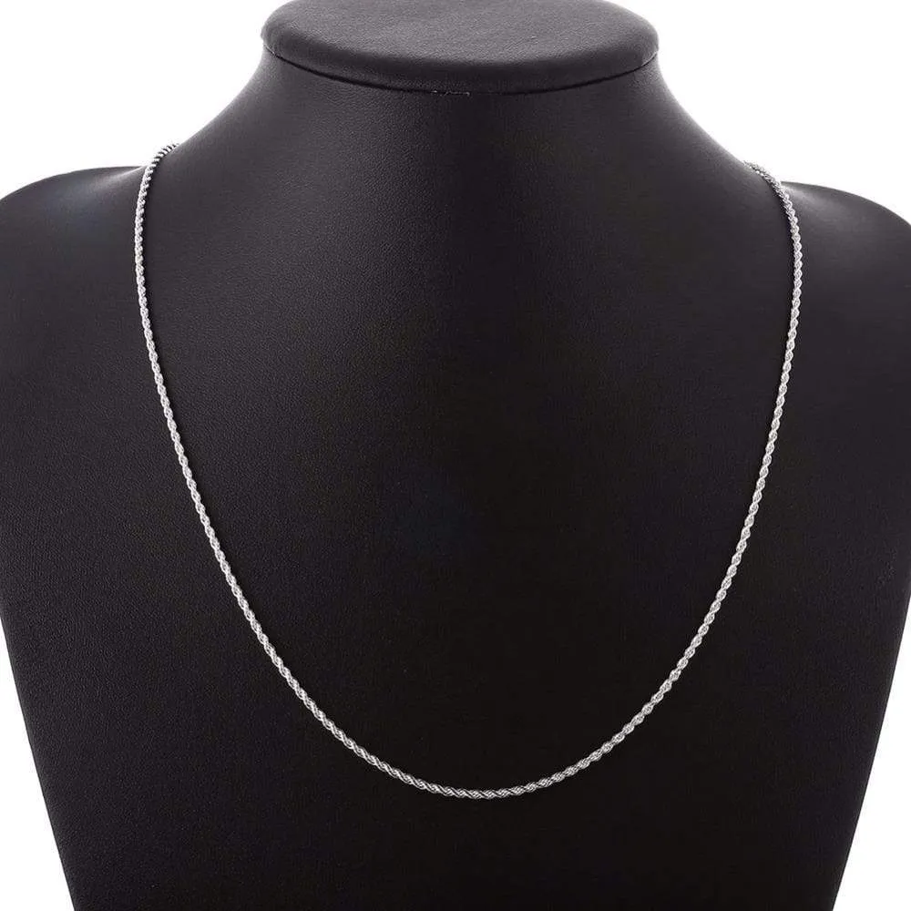 2mm 20 inches silver plated Italian Necklace Chain