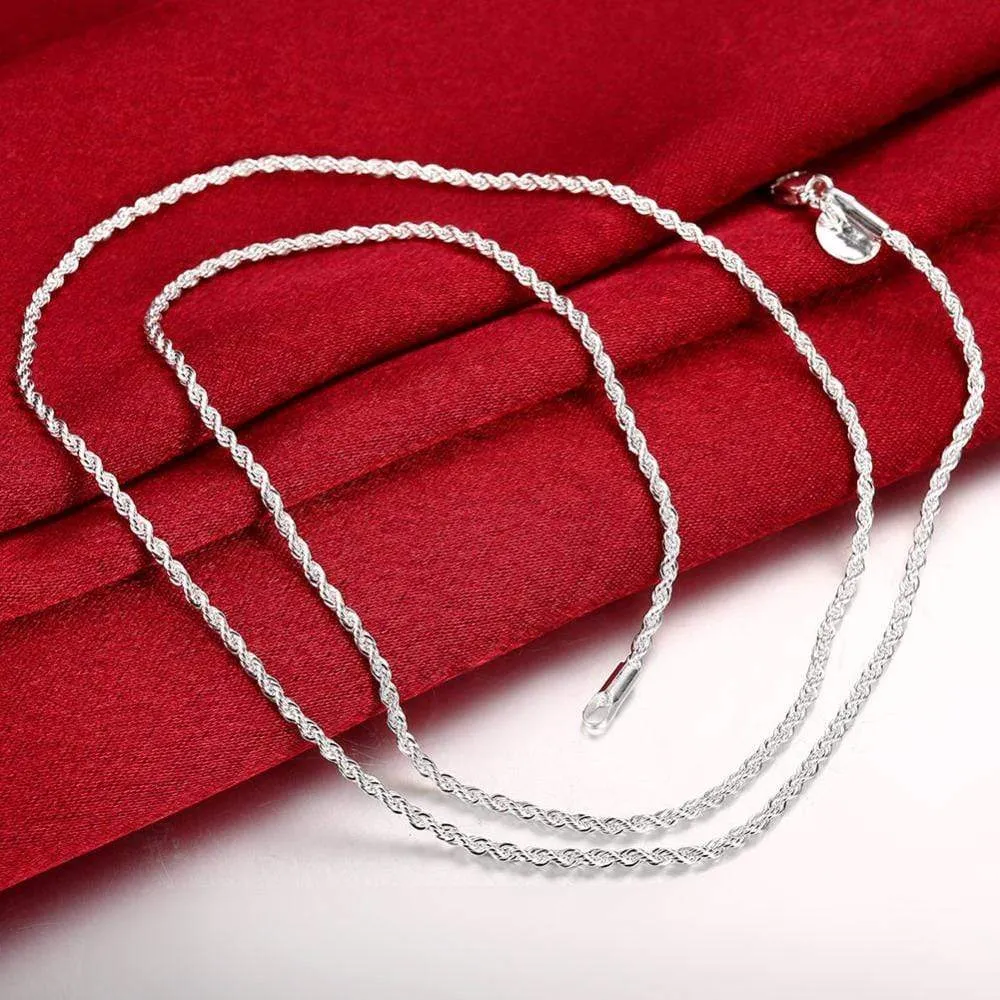 2mm 20 inches silver plated Italian Necklace Chain