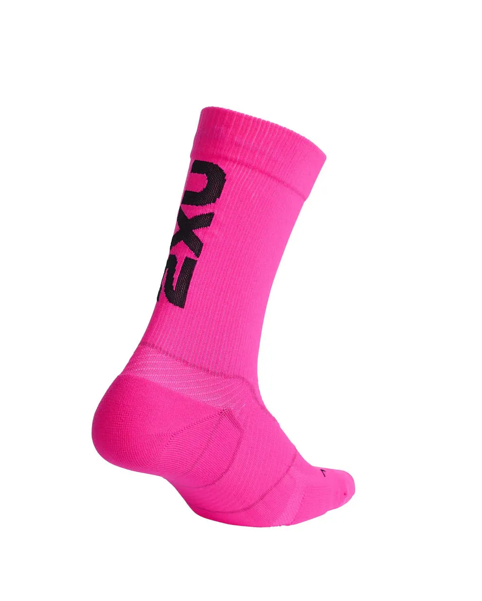 2XU Vectr Light Cushion Crew Socks - Fuschia/Black