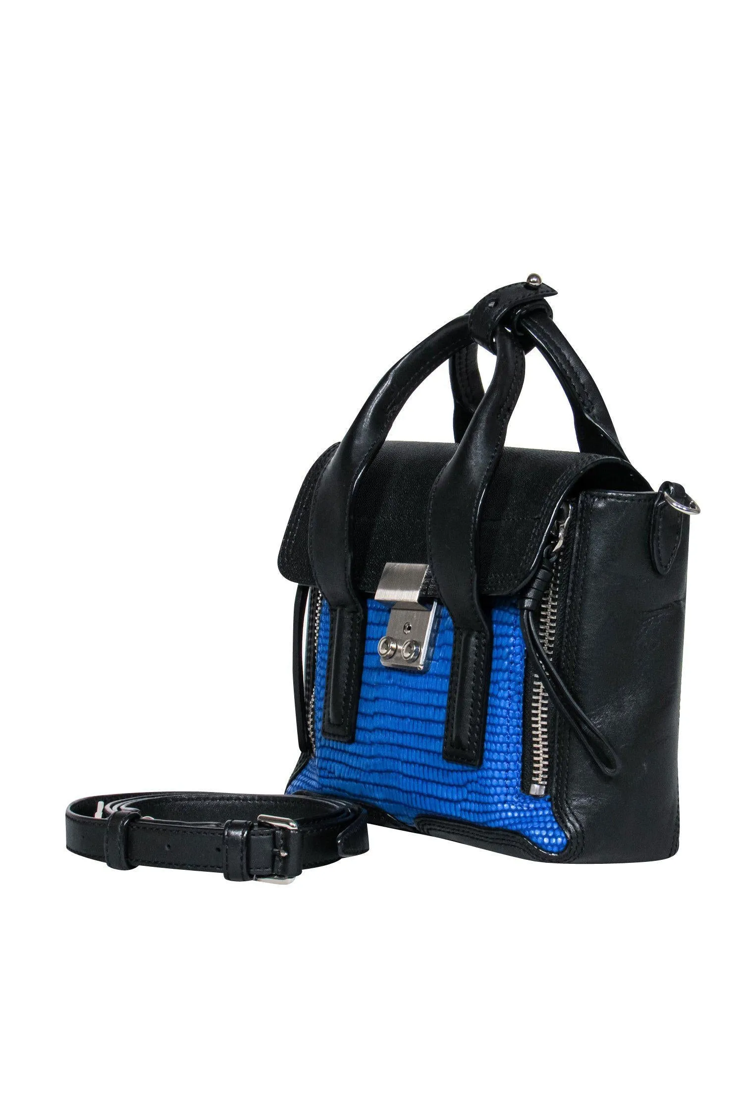 3.1 Phillip Lim - Bright Blue & Black Pashli Mini Satchel