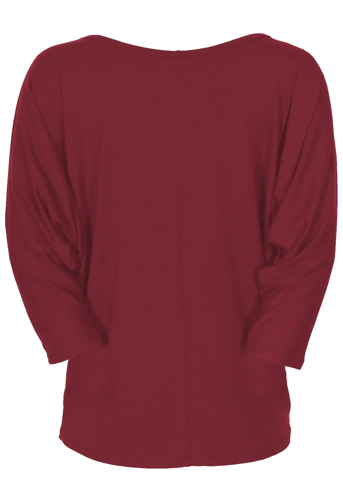 3/4 Sleeve Batwing Top Maroon