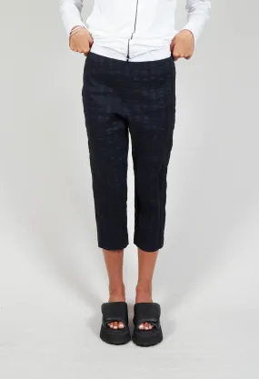 3/4 Trousers in Stripe / Navy