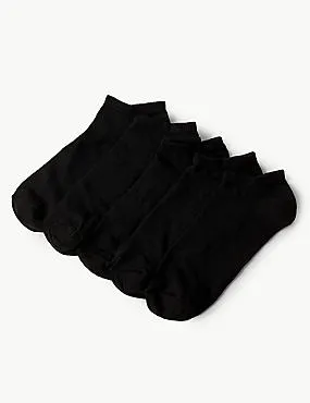 5 Pair Pack Trainer Liner Socks