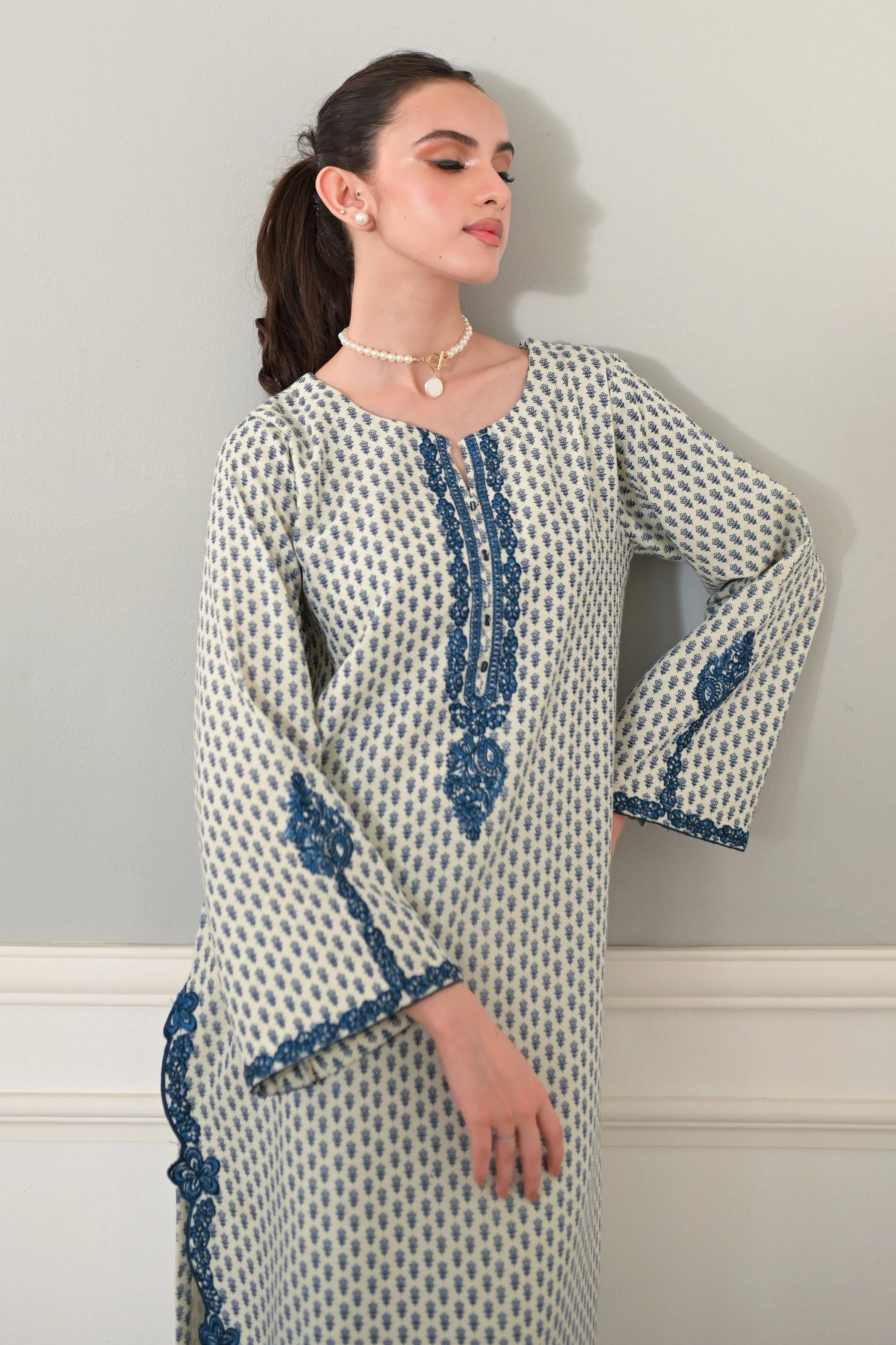 50% OFF BLUE & IVORY FALL SET NPA2-23337 (LONG VERSION)