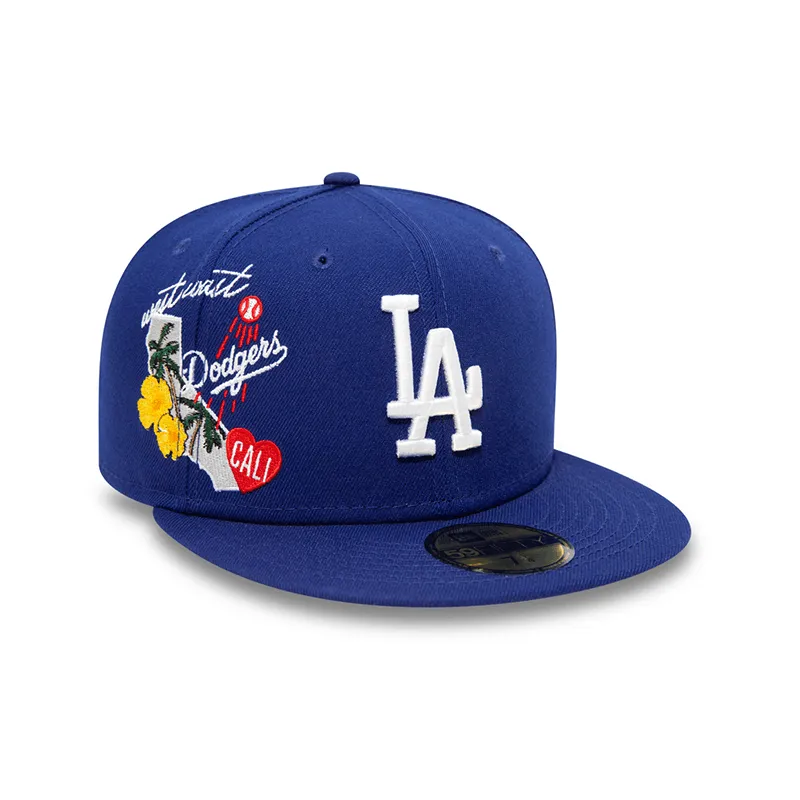 [60224637] Los Angeles Dodgers City Cluster Blue MBL 59FIFTY Men's Fitted Hat