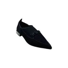 9034 Black Suede Flat