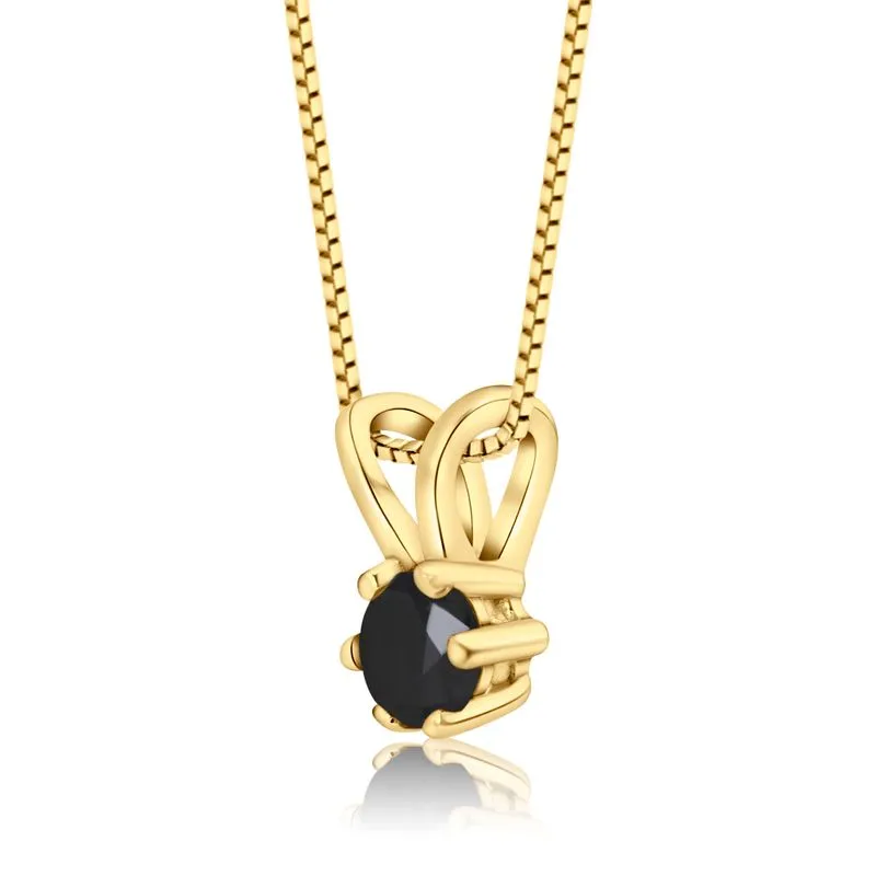 A 14 -Carat Gold Jessica Pendant In a 4mm Black Diamond Inlay