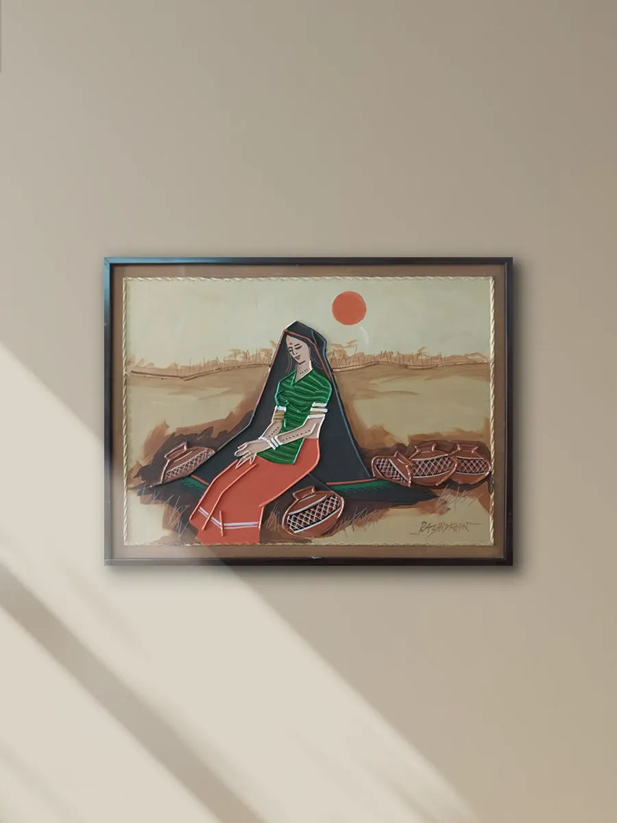 A Gujarati Woman in Mud Work by Hafiz Mutva