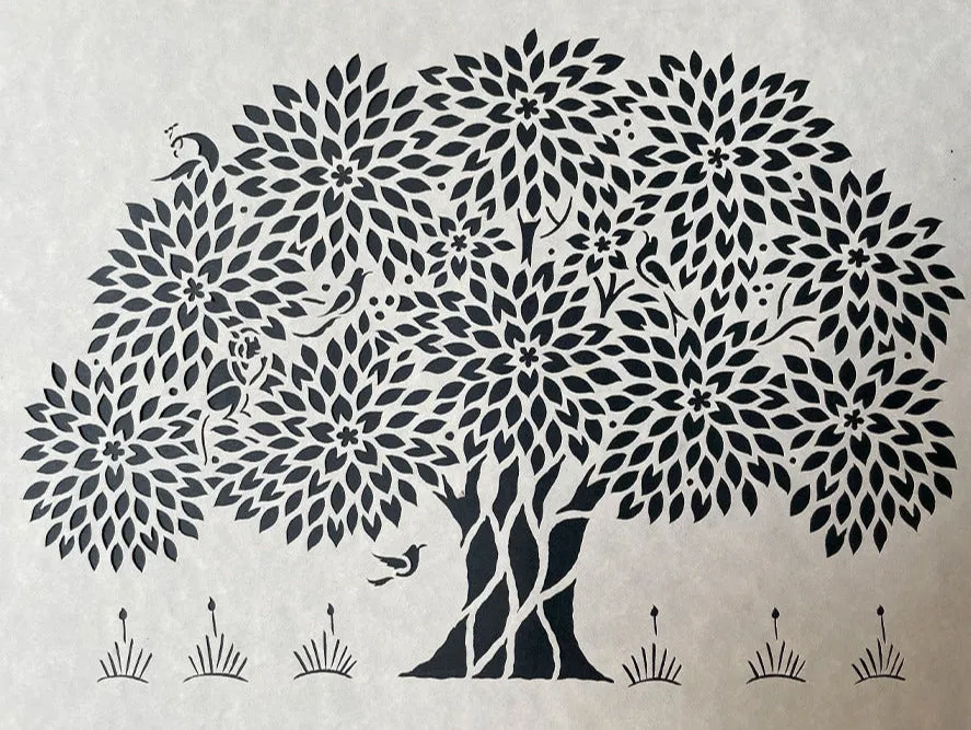 A Tree, Sanjhi Artwork By Ashutosh Verma