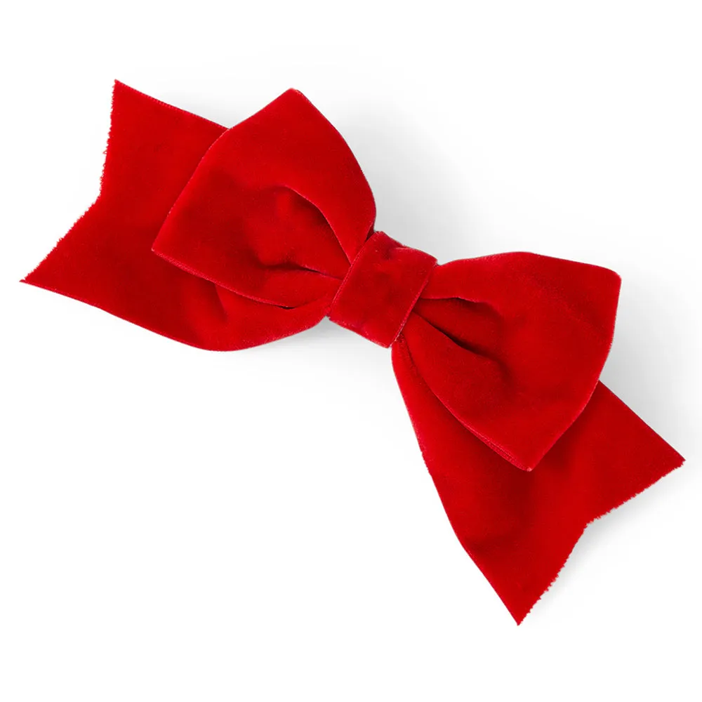 Accessorize London Girl's Red Velvet Hair  Bow Barette