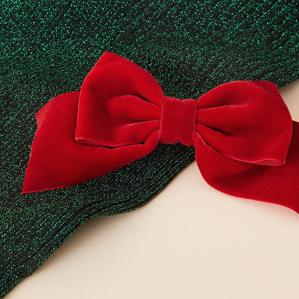 Accessorize London Girl's Red Velvet Hair  Bow Barette