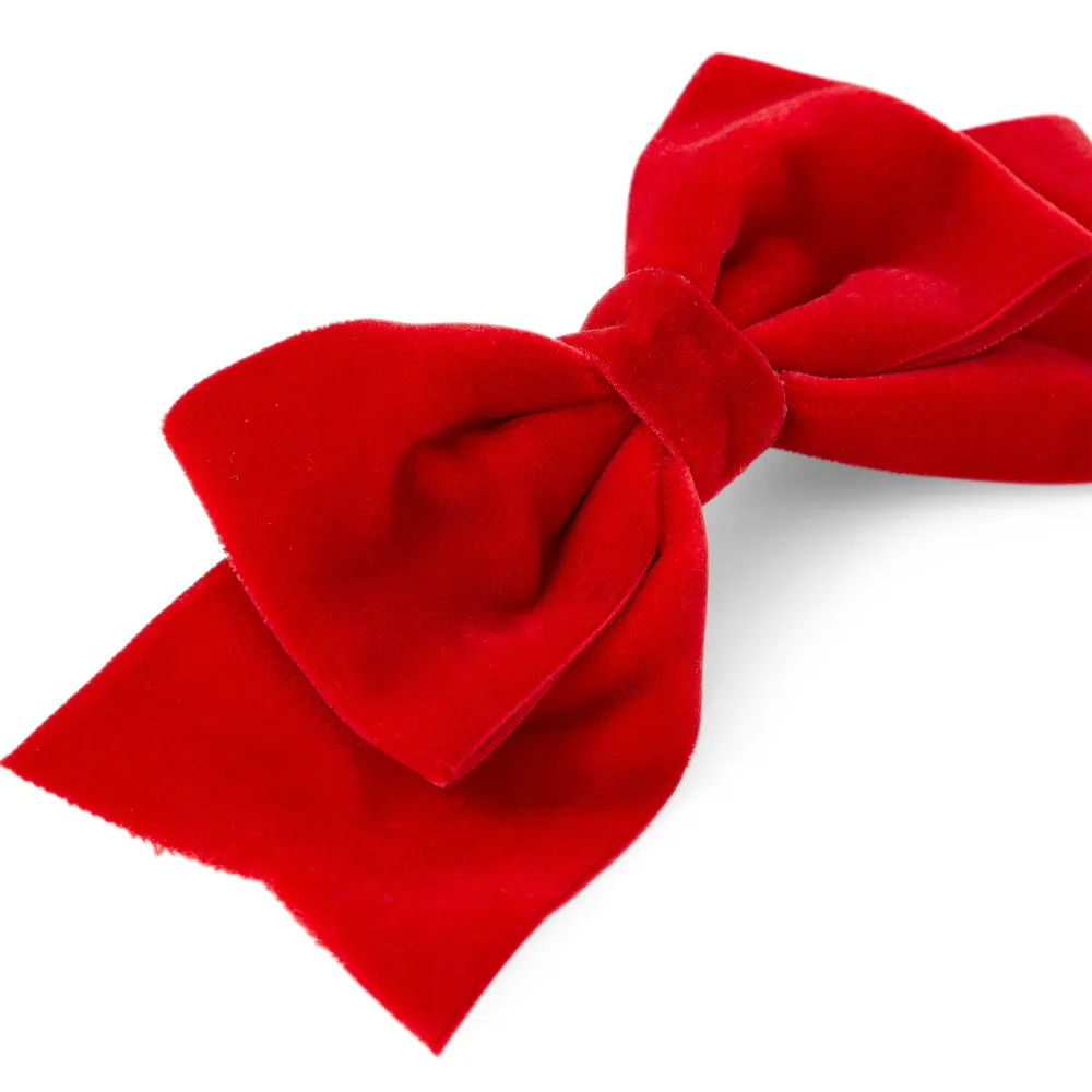 Accessorize London Girl's Red Velvet Hair  Bow Barette