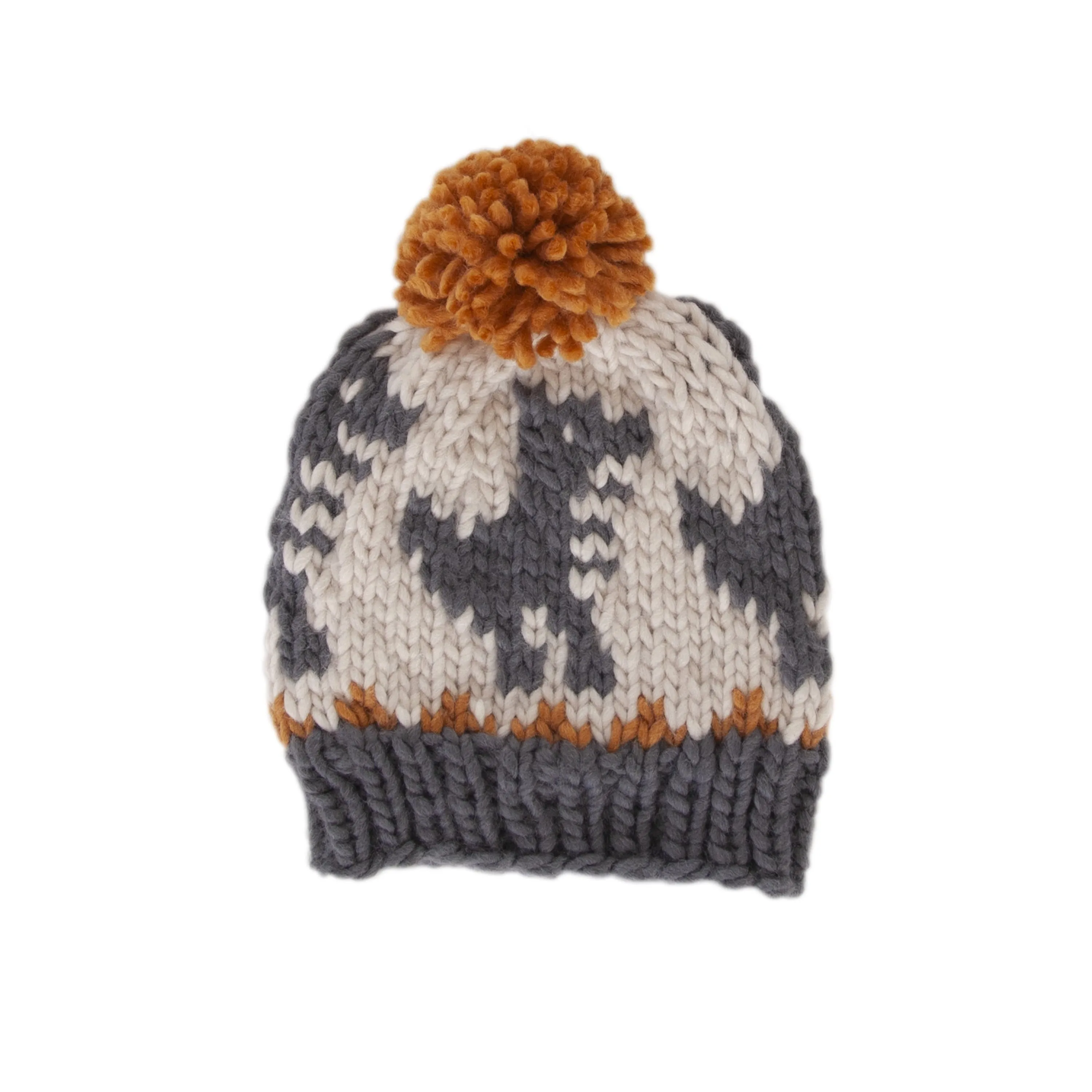 Acorn Dino Beanie - Grey & Caramel