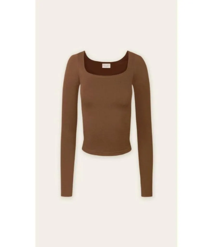 Addison Square Neck Top - Mocha