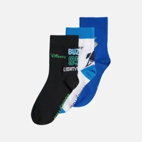 Adidas Disney Buzz Lightyear Socks 3 Pairs -Royal Blue/Black/White