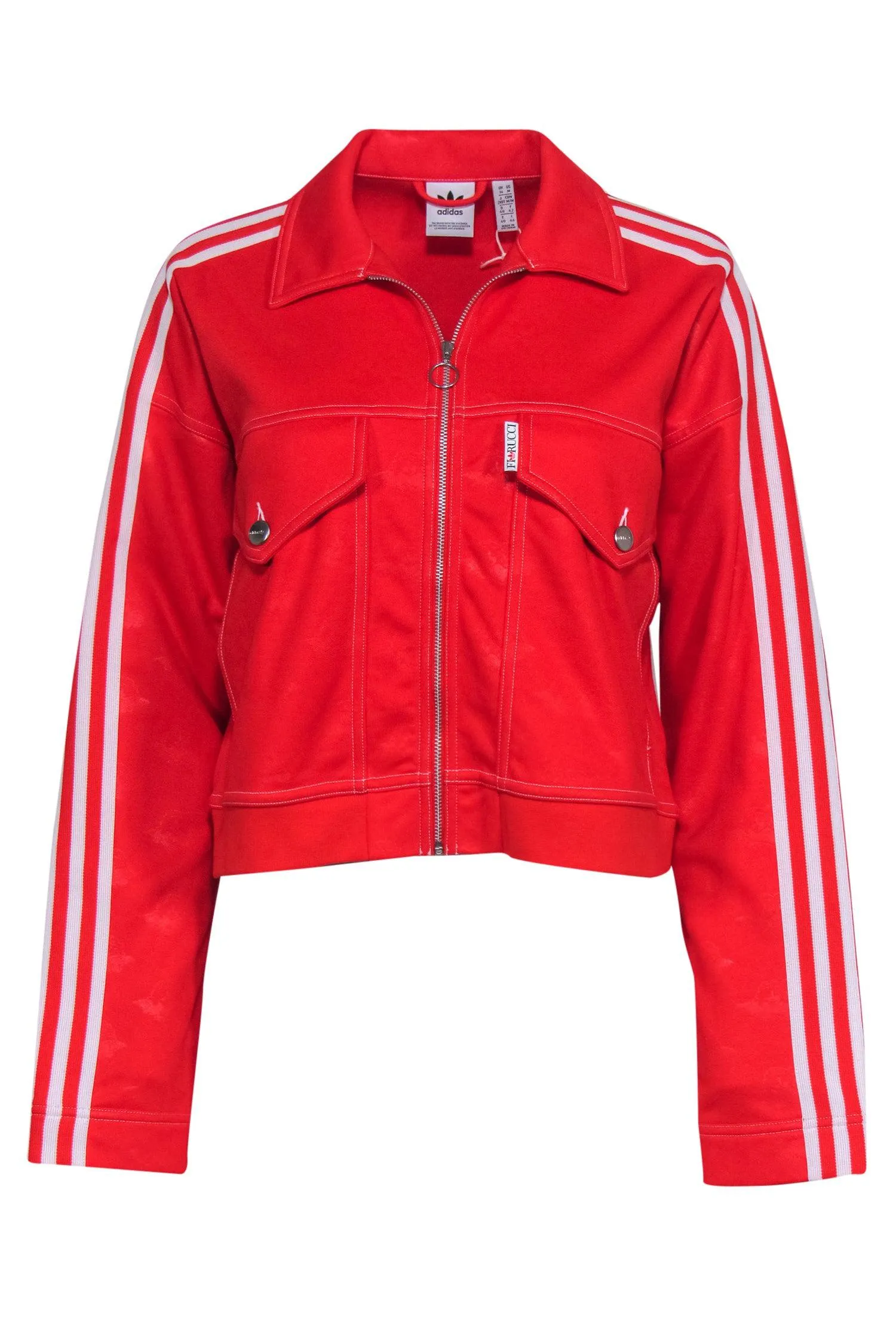 Adidas x Fiorucci - Red Angel Baby Jacquard Track Jacket w/ Embroidered Back Graphic Sz M