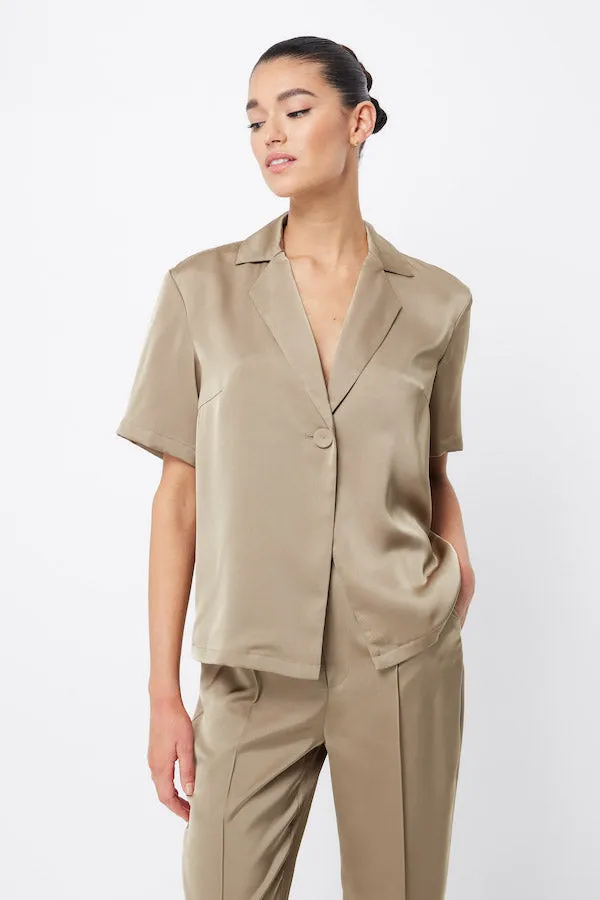 Adrift One Button Shirt Mocha