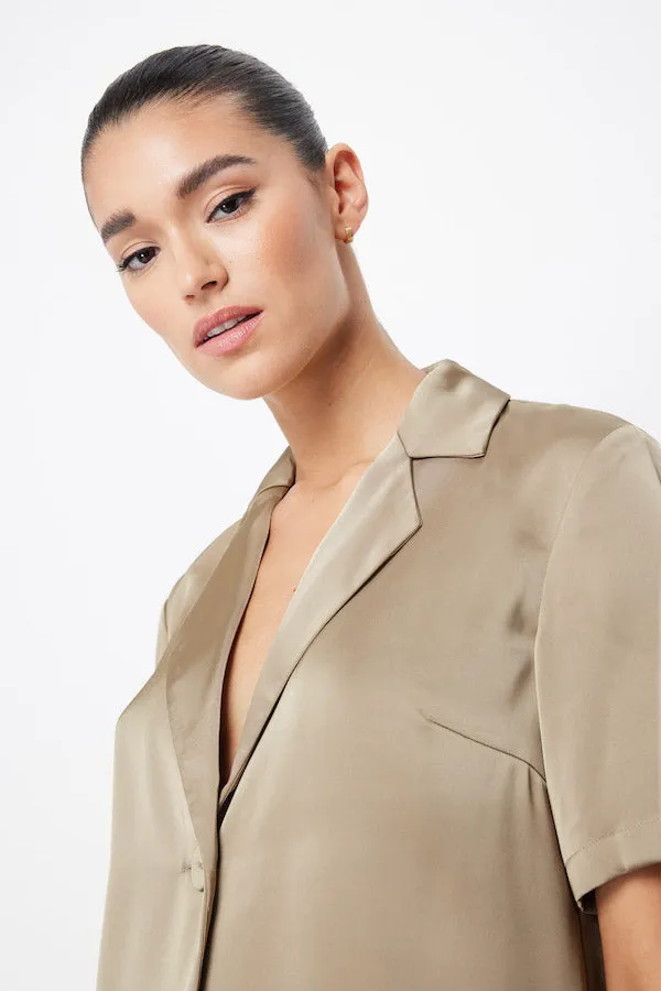 Adrift One Button Shirt Mocha